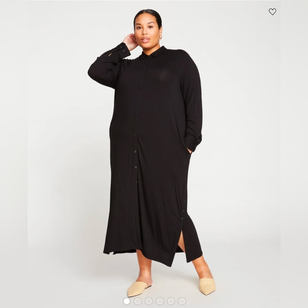 Universal Standard Sally Liquid Jersey Dress in Black XS